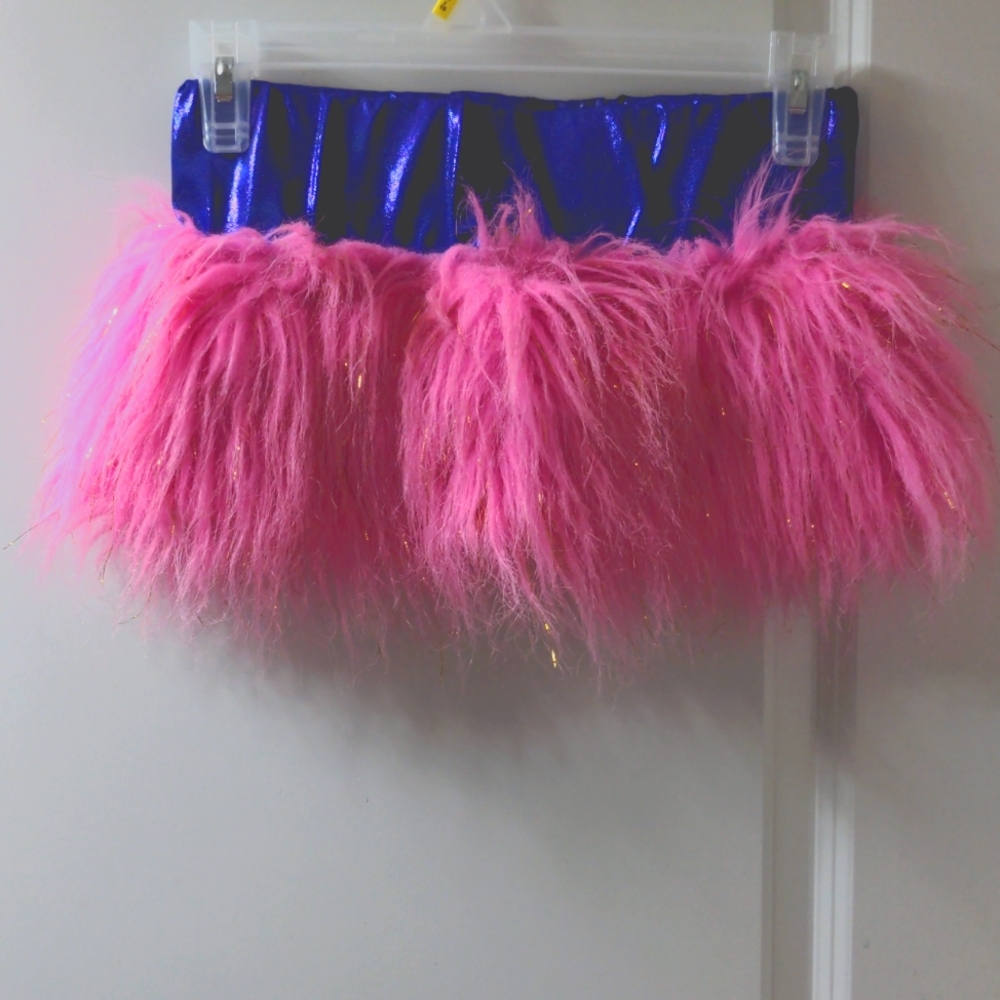 Je T'aime LA Bubblegum Pink Rave Furry Mini Skirt Dancer Costume Sexy Performer